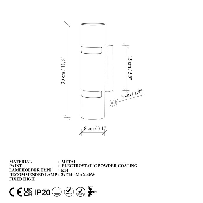 Opviq Lámpara de Pared de Metal Dorado